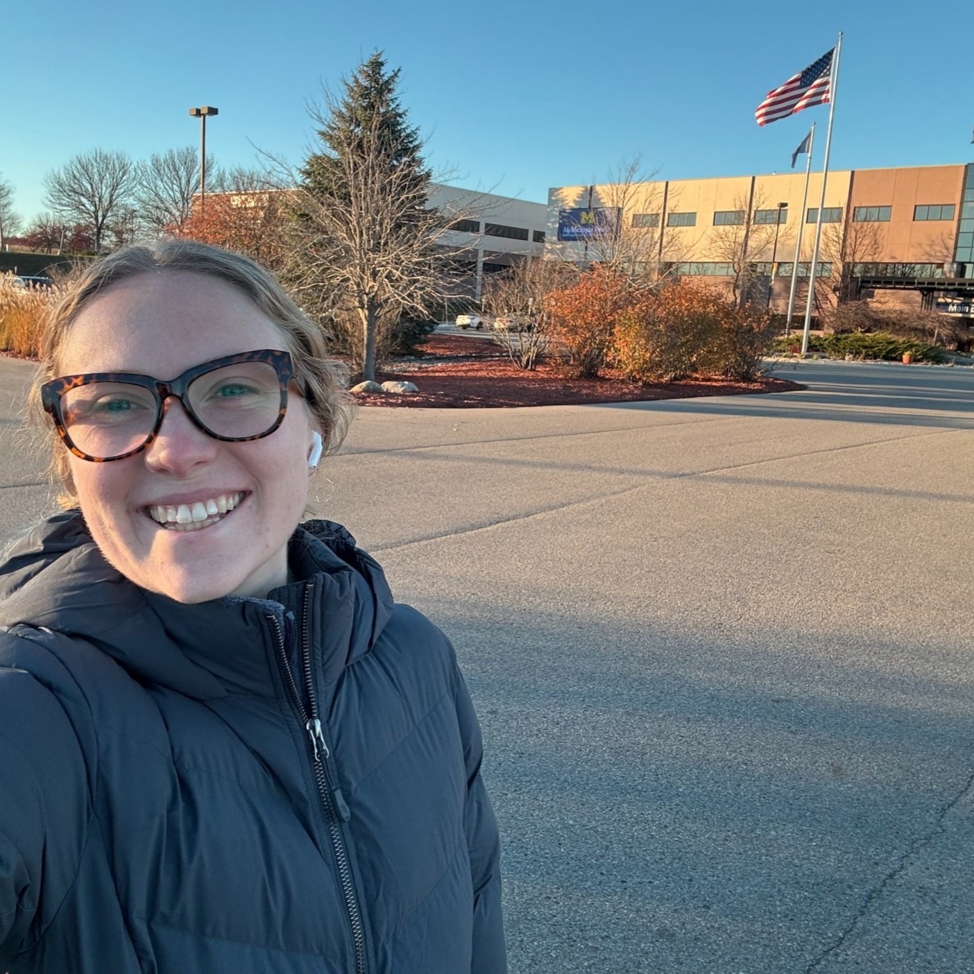 Claire Lupini-Gohl outside Midland campus